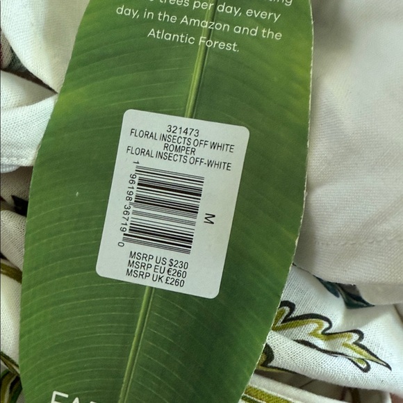 FARM Rio Floral Jumpsuit - White and Multicolor - New with Tags - Picture 4 of 4